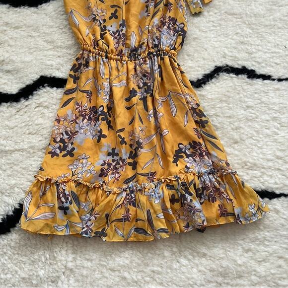 Shoshanna Carmela Yellow Silk Floral One-Shoulder Mini Dress - Picture 3 of 7